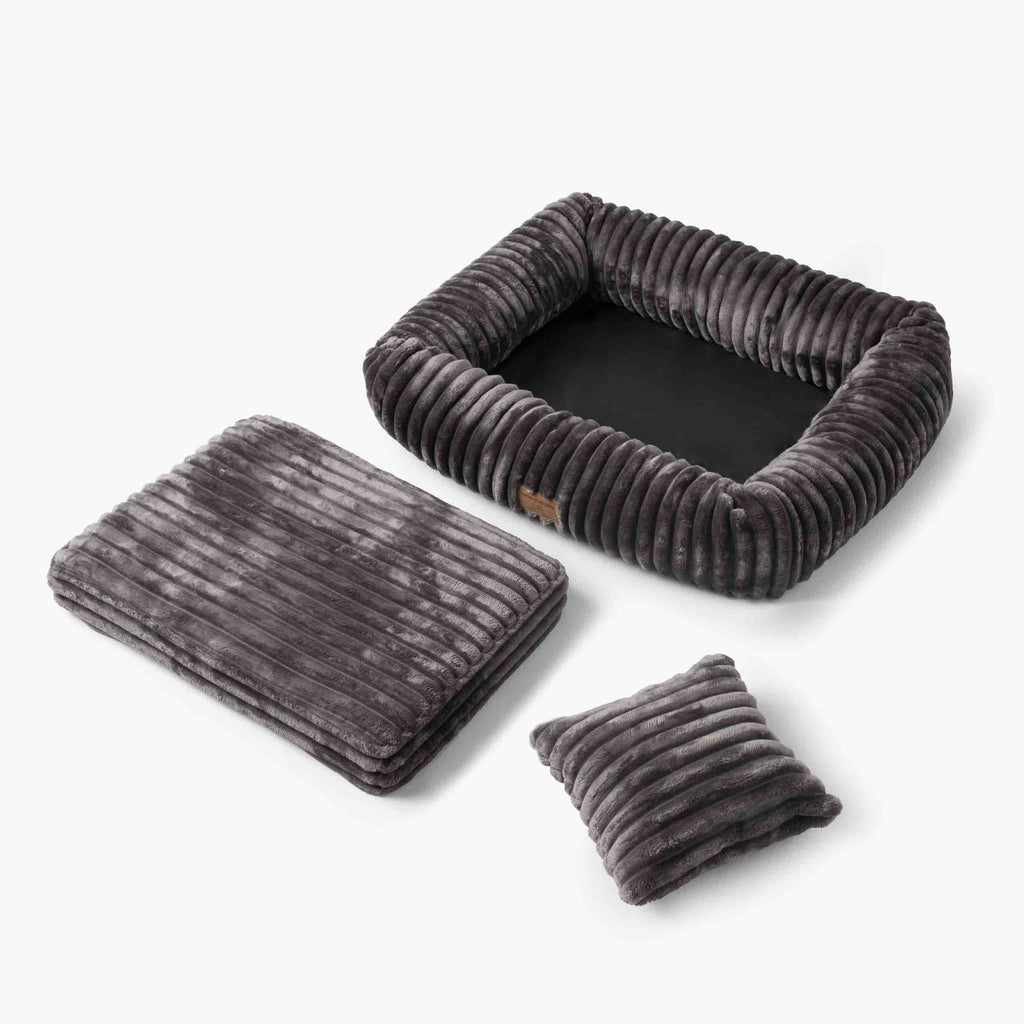 Hundebett BELLO Cord Grau