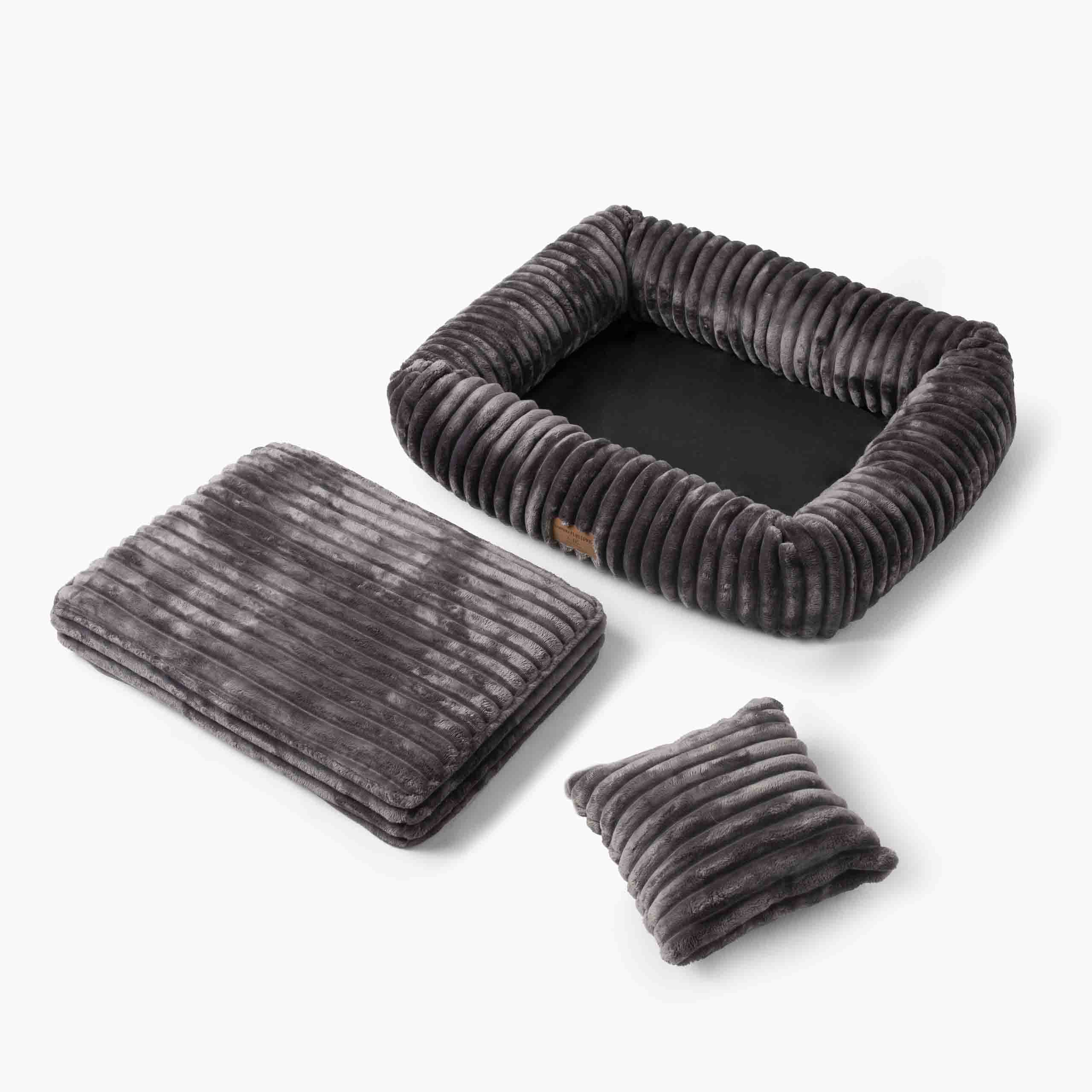 Hundebett BELLO Cord Grau