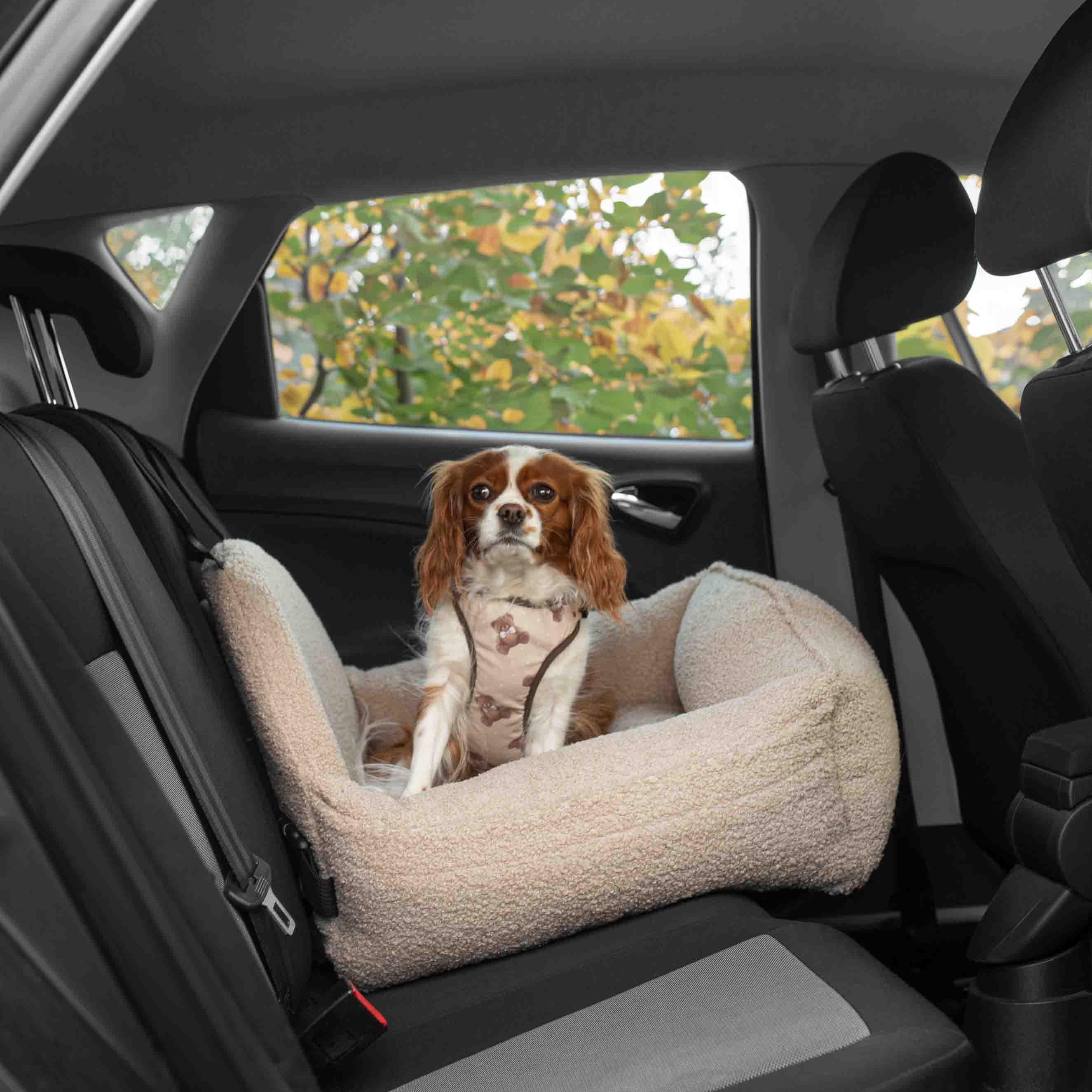Hundeautositz 2in1 Bouclé SAND