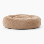Rundes Hundebett in Beige mit großzügiger weicher Polsterung